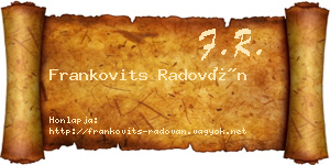 Frankovits Radován névjegykártya